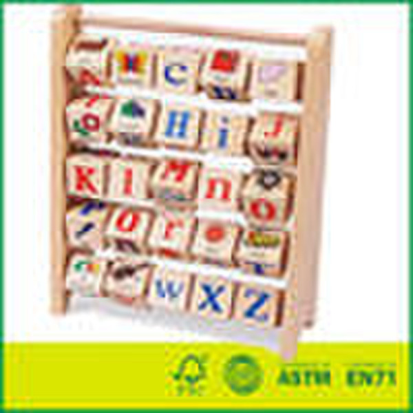 Wood Toy Alphabet Rack