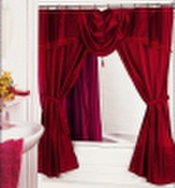 100% polyester double swag shower curtain with val