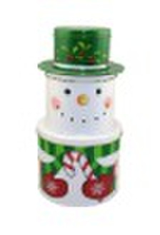 Snowman tin box