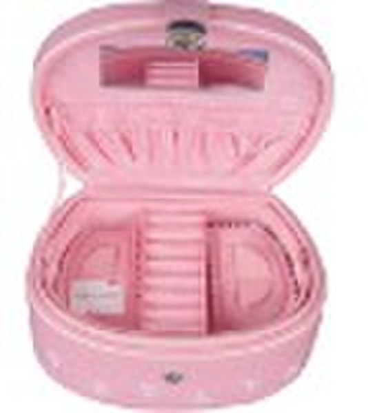 FJ10002- PVC leather jewelry box with embroidery