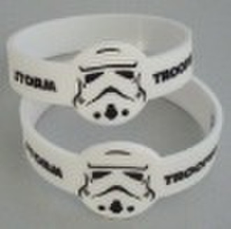 White customized silicone bracelets RoHS WB098