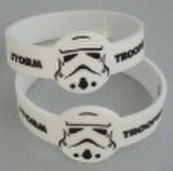 White customized silicone bracelets RoHS WB098