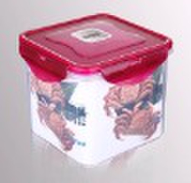 1280ml square transparent plastic storage food con