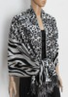 JDC-139_1412# : cashmere scarf with rose and zebra