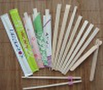 wooden chopsticks paper wrapped