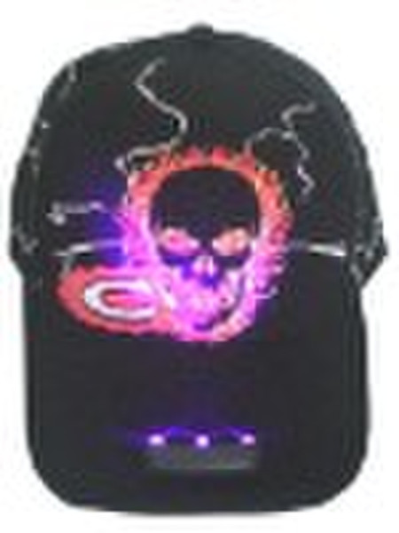 3 LED light cap with shining printing