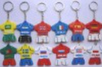 PVC soccer t-shirt keychain