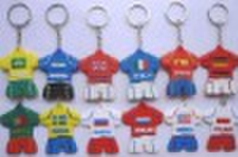 PVC soccer t-shirt keychain