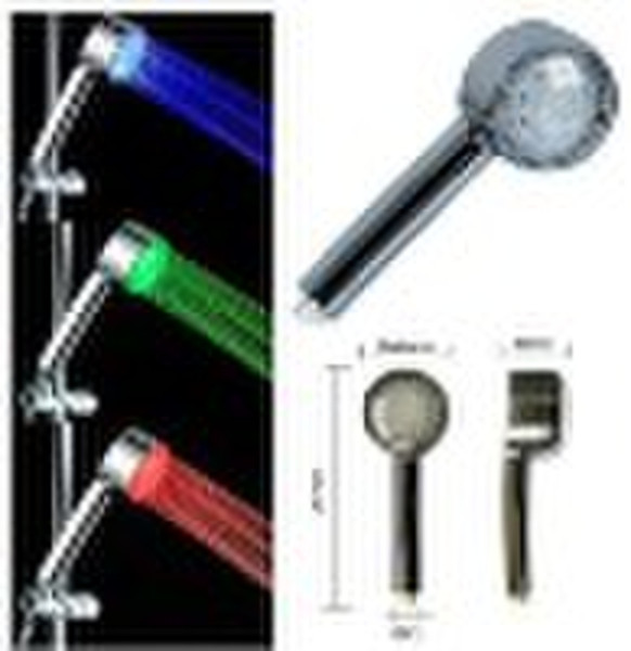 Temperature detectable LED shower head