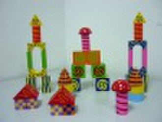 Wooden toy 40 pcs colorful blocks