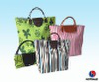 Promotional polyester folded shopping bag