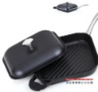 Cast aluminium grill pans with aluminum lid