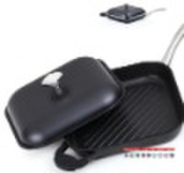 Cast aluminium grill pans with aluminum lid