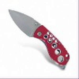 gift  Knife with red Aluminum Handle and5 - 7/8 in