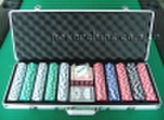 500 Poker Chips Set with Good Quality Aluminum Cas