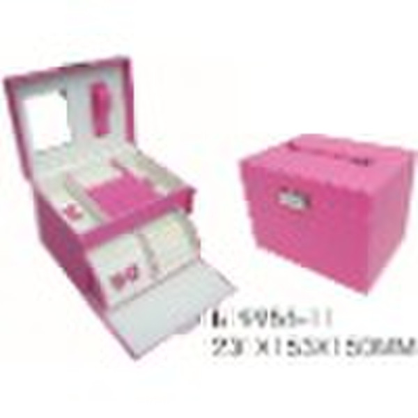 Pink PVC leather Jewelry box