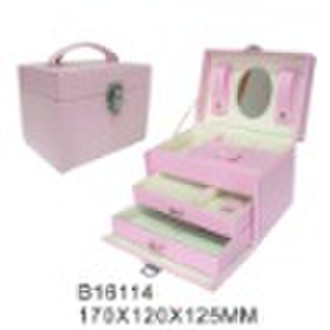 Pink PU Jewelry Case