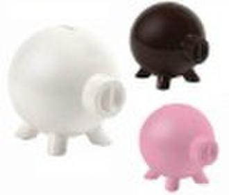 plastic missile head shape pig coin box