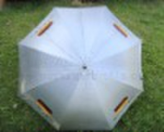 silver coated golf umbrella with printed