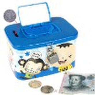 mirror comb lock kids children gift tin money box