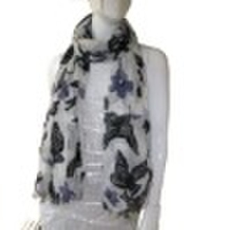 peace dove & floral pattern printed oblong sca