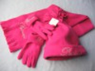 Fleece Hat Scarf and Glove set