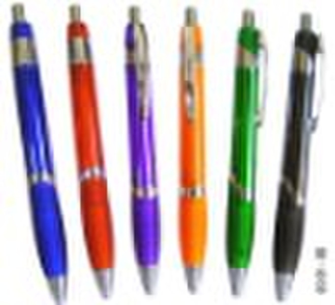 translucent barrel plastic ball pen