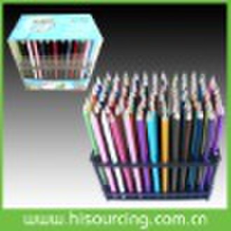 100pcs color pencil in plastic display stand