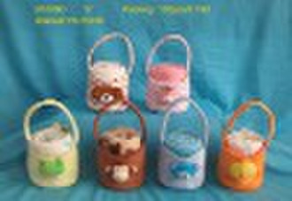 Toy animals and blankets