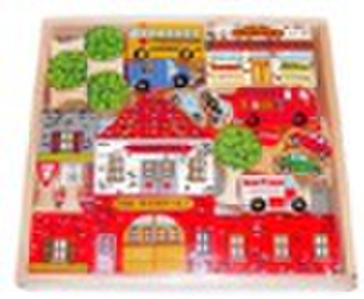 Wooden toy - city building blocks