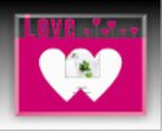 double heart glass photo frame