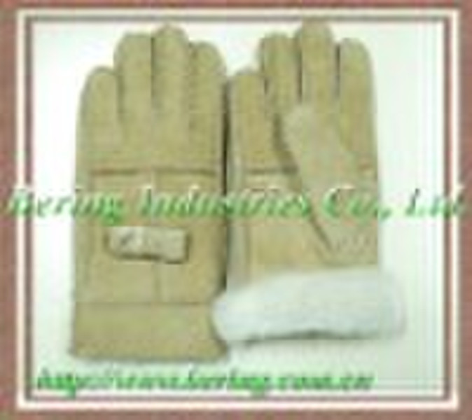 Sheepskin Leather Gloves, Winter gloves,Shearling