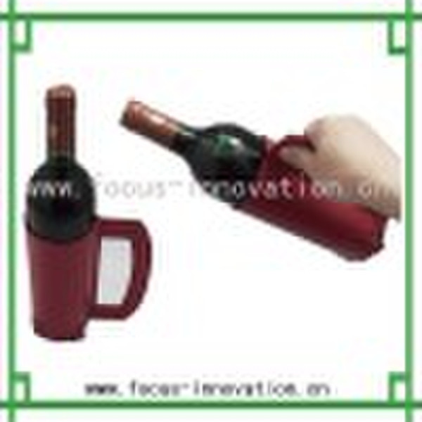 2010 cup shaped leather wine holder