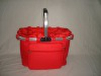 red shopping basket with sheet cover B-10717