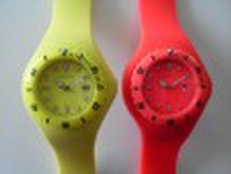 Silicone wristband watch