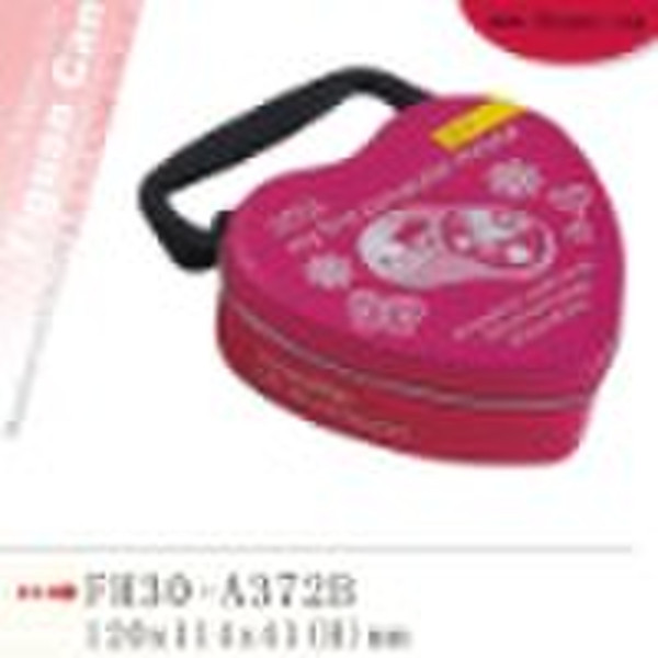 heart tin box with handle for gift and food