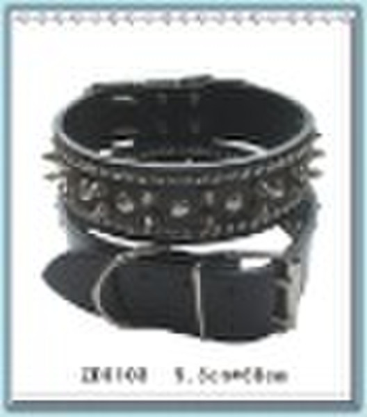 leather spiked dog collar