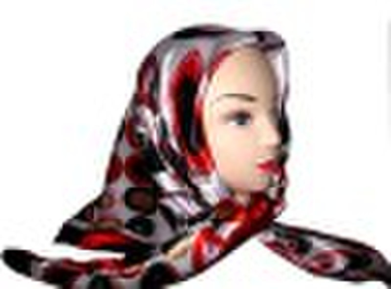 Islamic luxury silklike square scarf