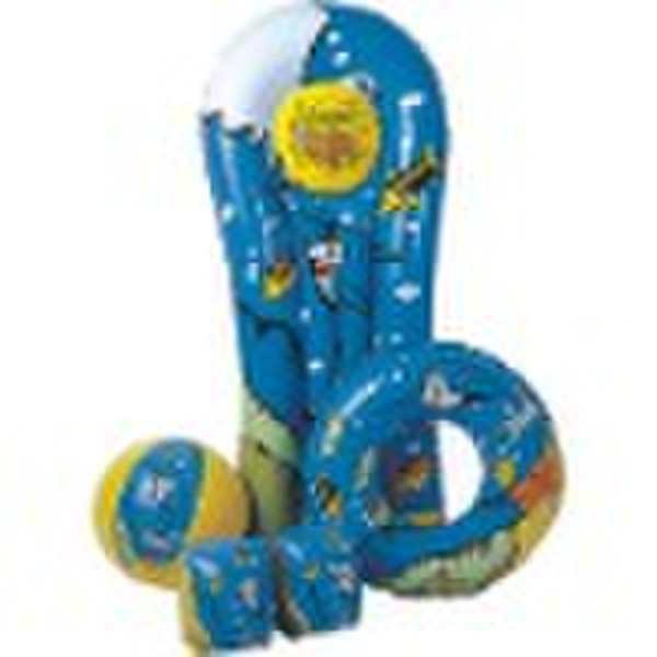 Inflatable PVC Pool Set 4-in-1 (Kickboard, Ring, B