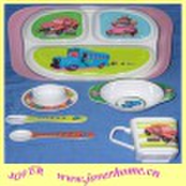 6Pcs Kid's Melamine Dinnerware