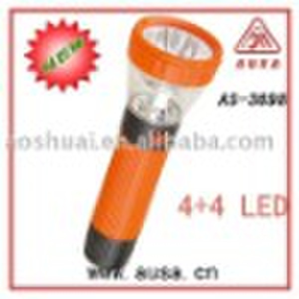 4+4 LED Rechargeable Flashlight AS-3698