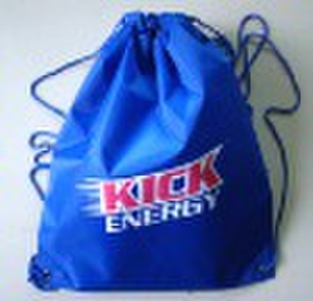 silk screen print drawstring bag with PU reinforce