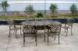 Cast Aluminum Outdoor furniture-oval table&6 c