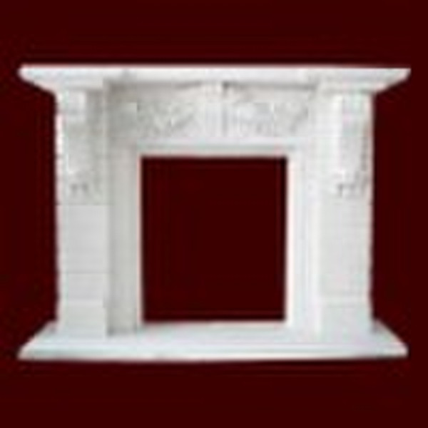 Italian Baroque White Marble Fireplace
