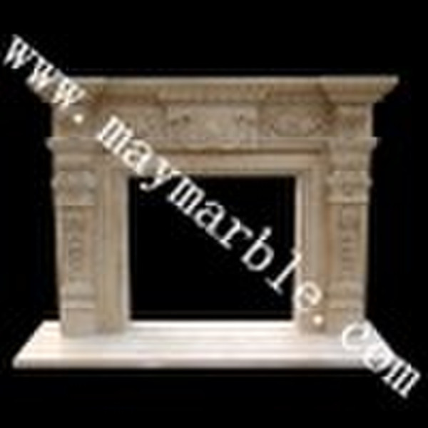 Pure White Marble Fireplace