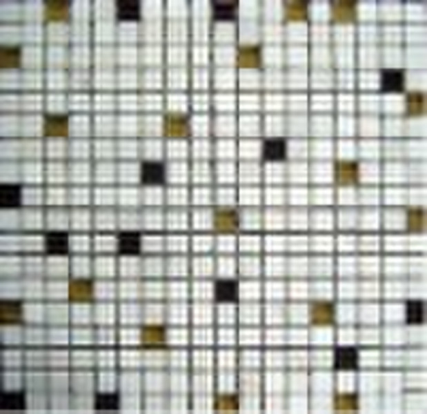 ivory stone and glass mosaic tile
