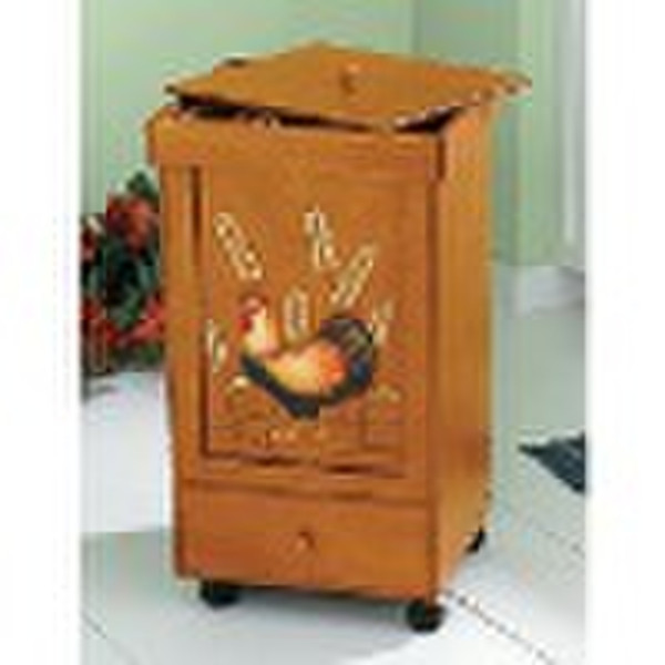 Rooster & Wheat Rolling Trash Bins