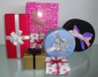 Gift paper box with bow on the top