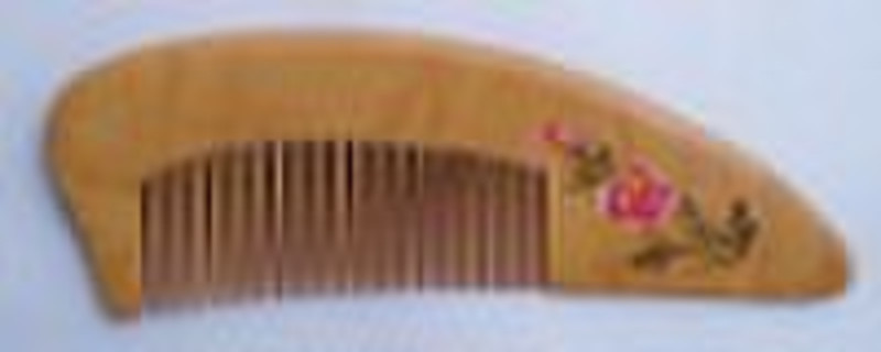 Wooden comb with hand painted