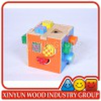 Wood Wooden Shape Sorter Sorting Cube